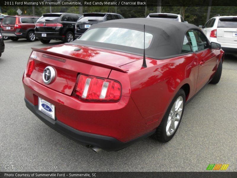 Red Candy Metallic / Charcoal Black 2011 Ford Mustang V6 Premium Convertible
