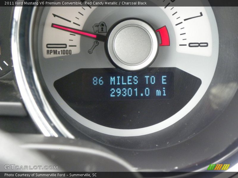 Red Candy Metallic / Charcoal Black 2011 Ford Mustang V6 Premium Convertible