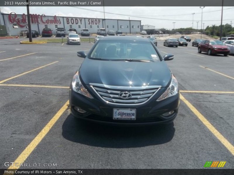 Pacific Blue Pearl / Camel 2013 Hyundai Sonata Limited