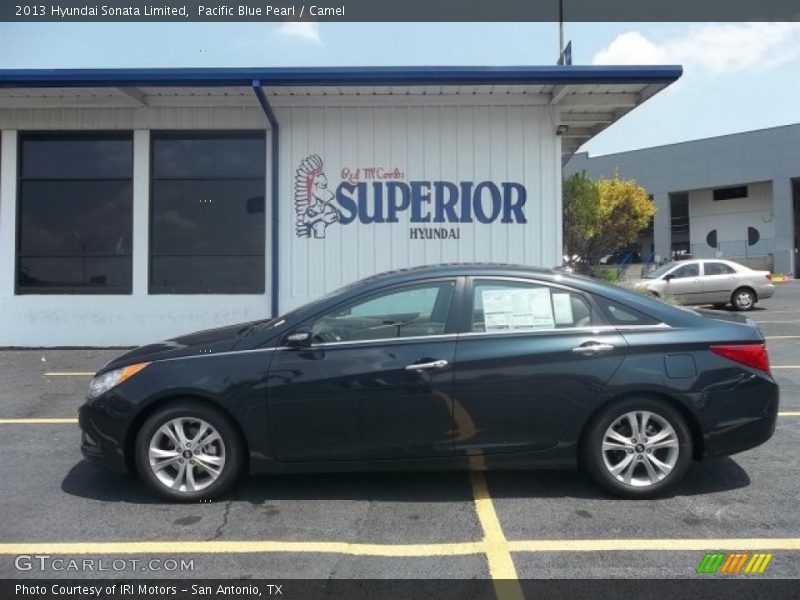 Pacific Blue Pearl / Camel 2013 Hyundai Sonata Limited