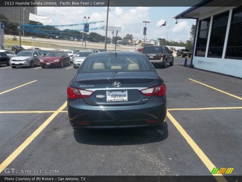 Pacific Blue Pearl / Camel 2013 Hyundai Sonata Limited