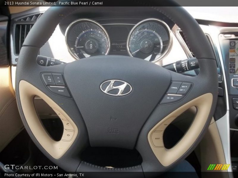 Pacific Blue Pearl / Camel 2013 Hyundai Sonata Limited