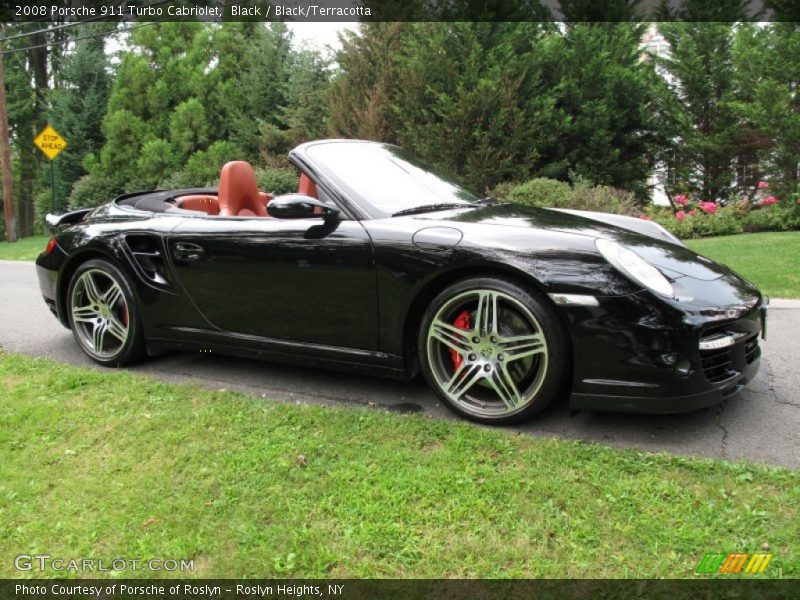 Black / Black/Terracotta 2008 Porsche 911 Turbo Cabriolet