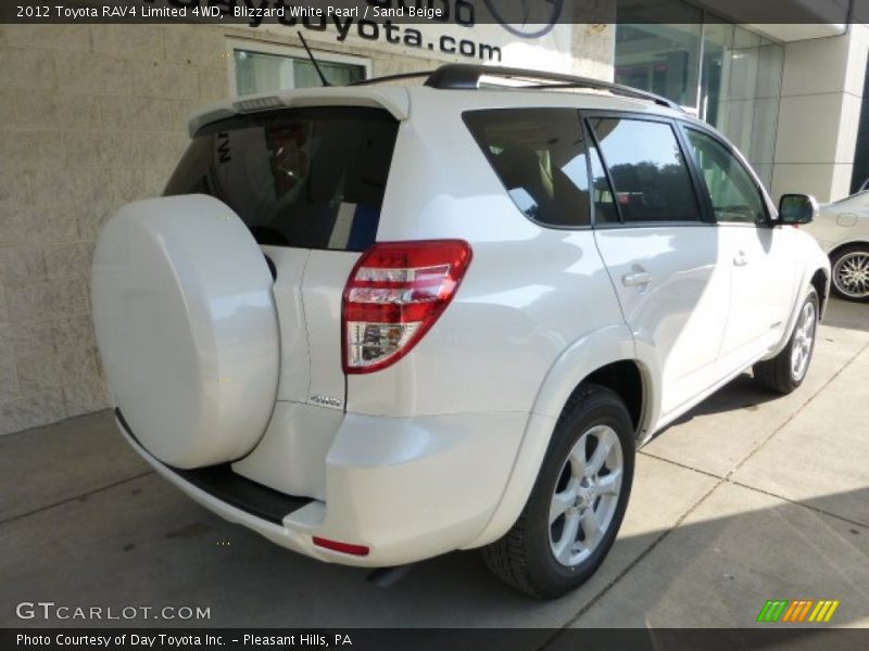 Blizzard White Pearl / Sand Beige 2012 Toyota RAV4 Limited 4WD