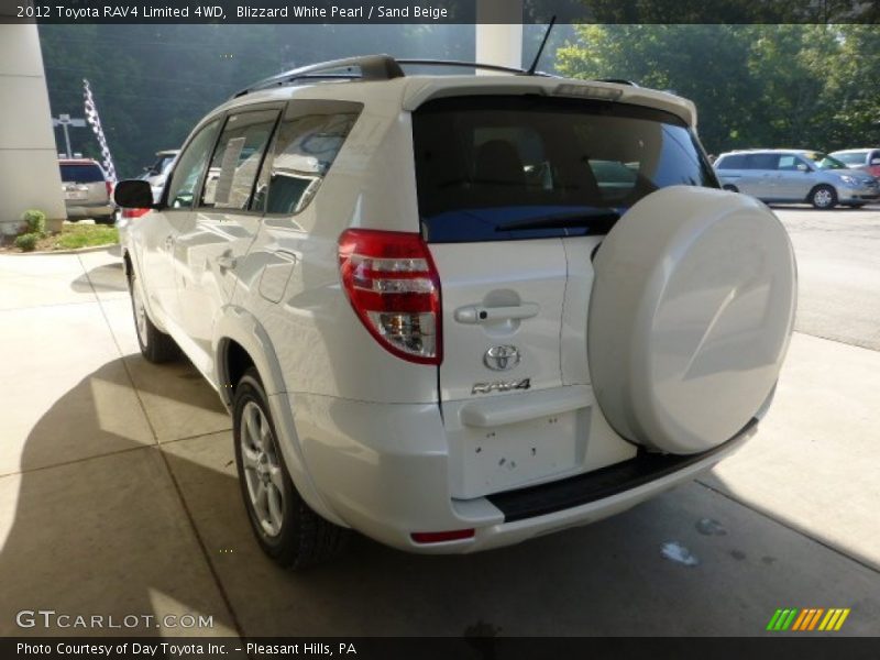 Blizzard White Pearl / Sand Beige 2012 Toyota RAV4 Limited 4WD