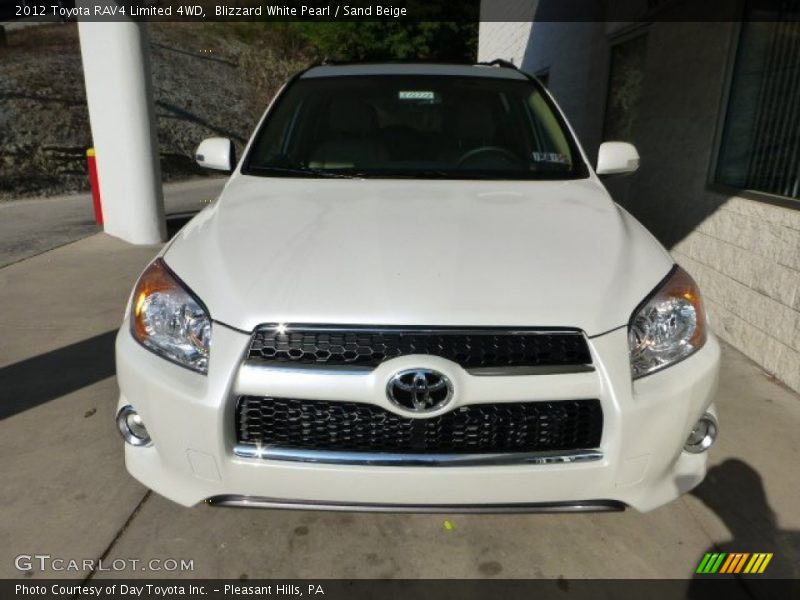 Blizzard White Pearl / Sand Beige 2012 Toyota RAV4 Limited 4WD