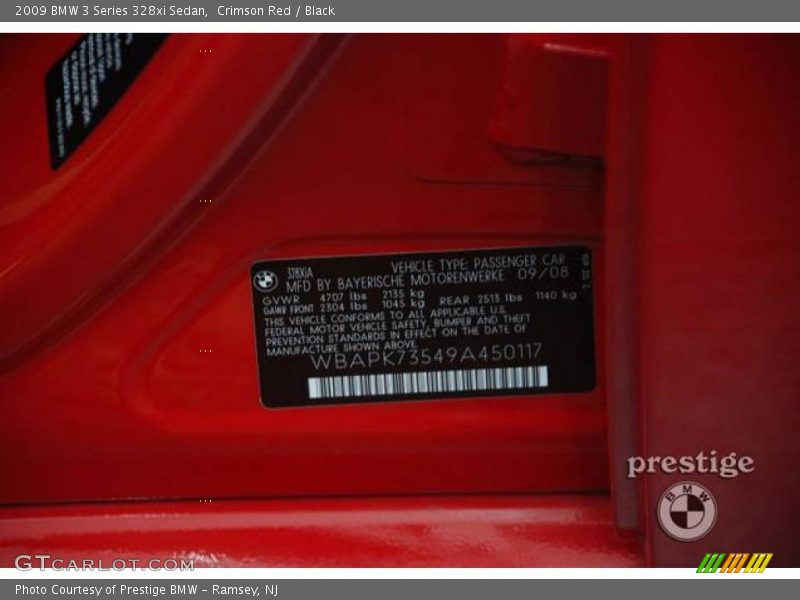 Crimson Red / Black 2009 BMW 3 Series 328xi Sedan