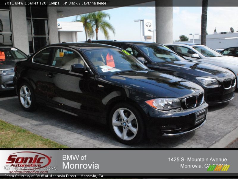 Jet Black / Savanna Beige 2011 BMW 1 Series 128i Coupe