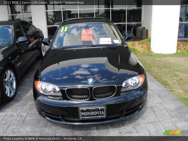Jet Black / Savanna Beige 2011 BMW 1 Series 128i Coupe