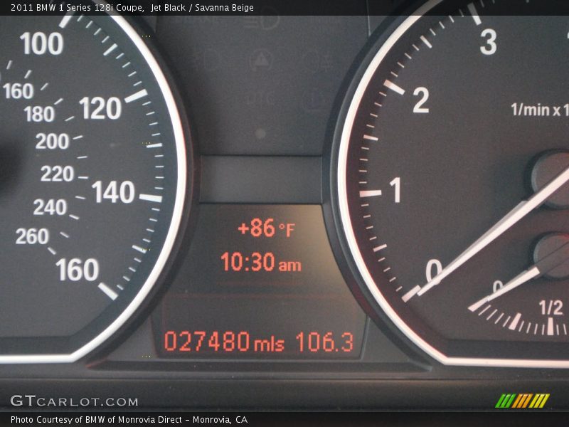 Jet Black / Savanna Beige 2011 BMW 1 Series 128i Coupe