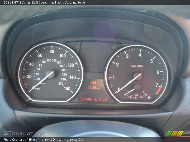 Jet Black / Savanna Beige 2011 BMW 1 Series 128i Coupe