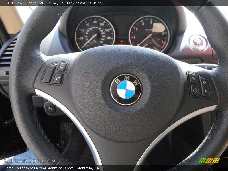 Jet Black / Savanna Beige 2011 BMW 1 Series 128i Coupe