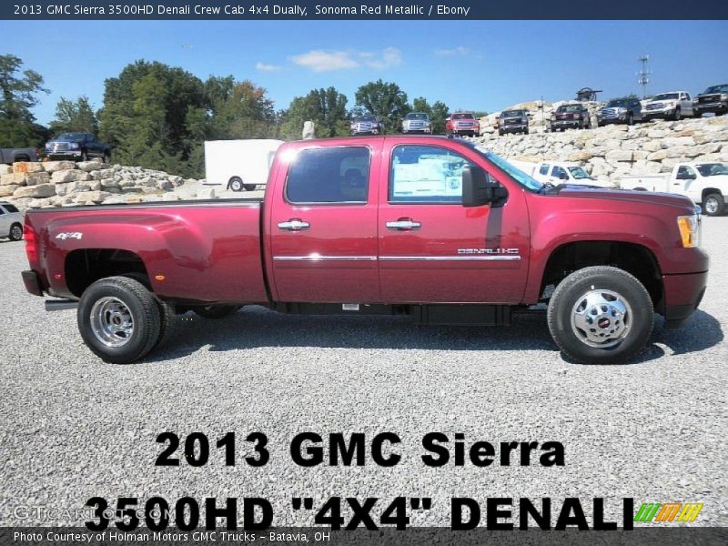 Sonoma Red Metallic / Ebony 2013 GMC Sierra 3500HD Denali Crew Cab 4x4 Dually