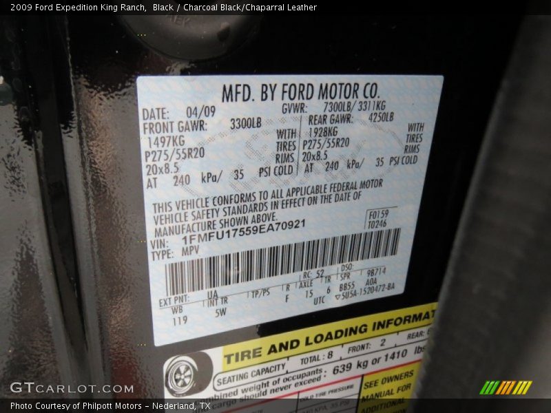Black / Charcoal Black/Chaparral Leather 2009 Ford Expedition King Ranch