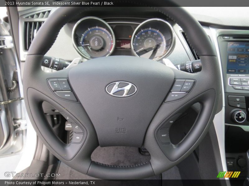 Iridescent Silver Blue Pearl / Black 2013 Hyundai Sonata SE