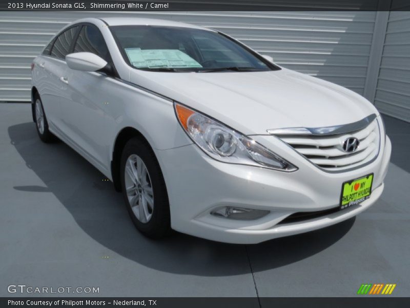 Shimmering White / Camel 2013 Hyundai Sonata GLS