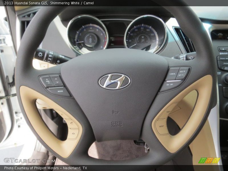 Shimmering White / Camel 2013 Hyundai Sonata GLS