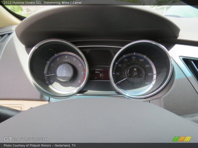 Shimmering White / Camel 2013 Hyundai Sonata GLS