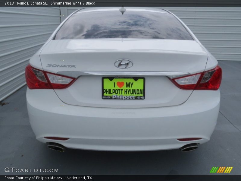 Shimmering White / Black 2013 Hyundai Sonata SE