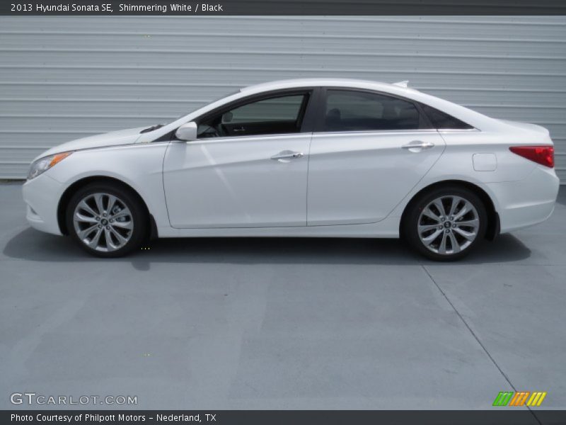 Shimmering White / Black 2013 Hyundai Sonata SE