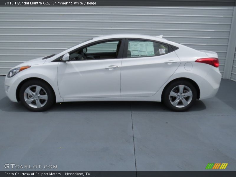 Shimmering White / Beige 2013 Hyundai Elantra GLS