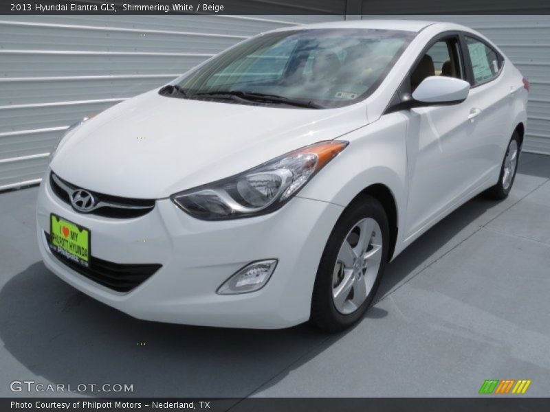 Shimmering White / Beige 2013 Hyundai Elantra GLS
