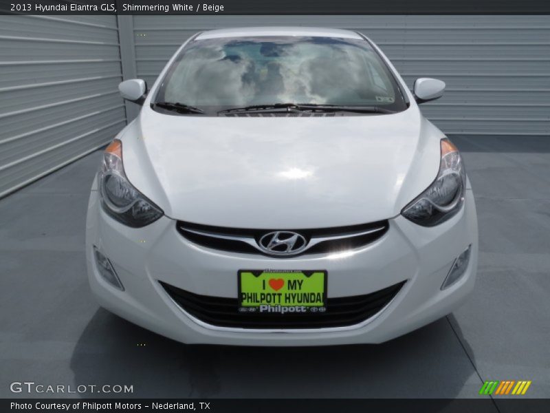 Shimmering White / Beige 2013 Hyundai Elantra GLS