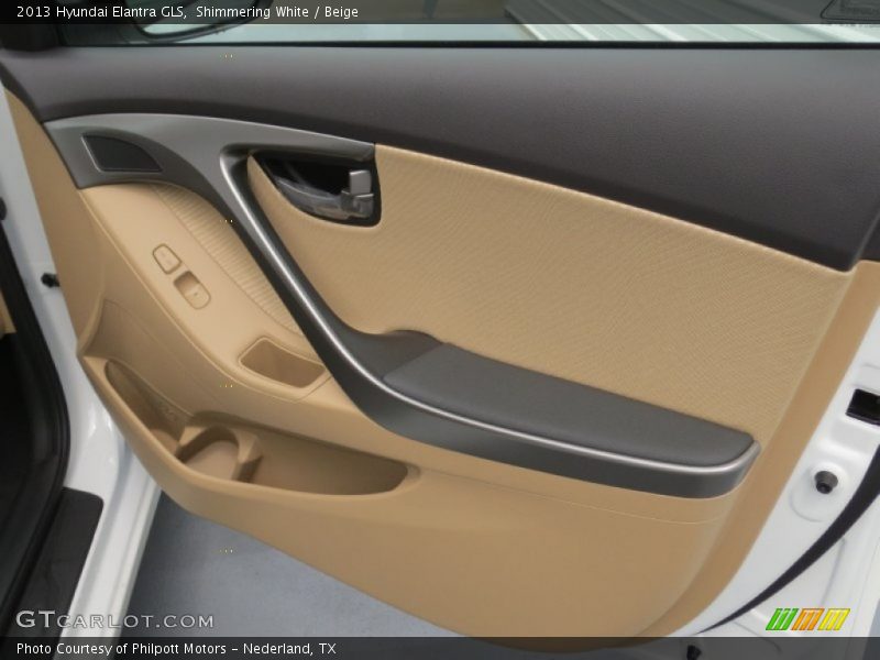 Shimmering White / Beige 2013 Hyundai Elantra GLS
