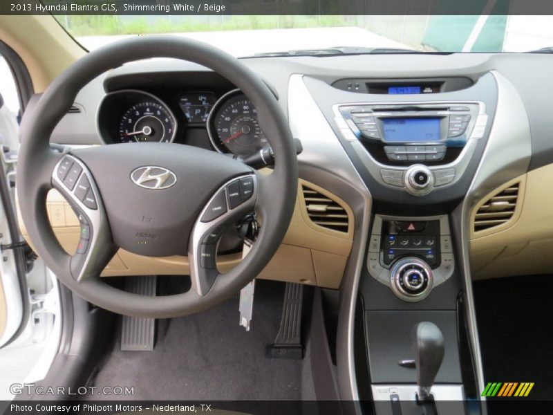 Shimmering White / Beige 2013 Hyundai Elantra GLS