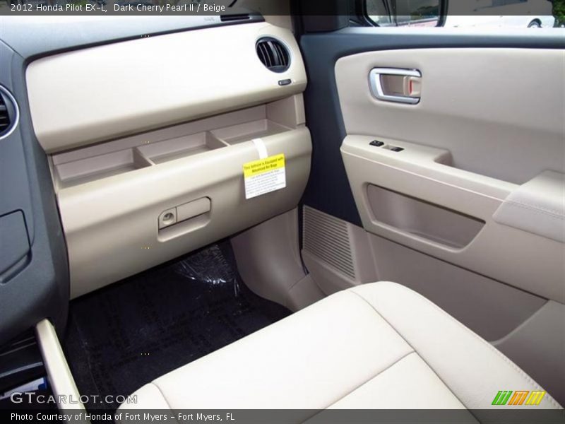 Dark Cherry Pearl II / Beige 2012 Honda Pilot EX-L