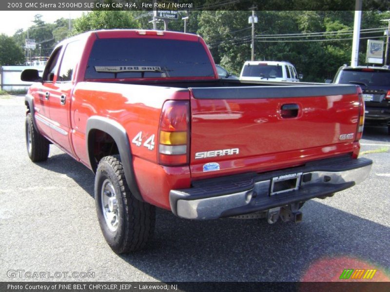 Fire Red / Neutral 2003 GMC Sierra 2500HD SLE Crew Cab 4x4