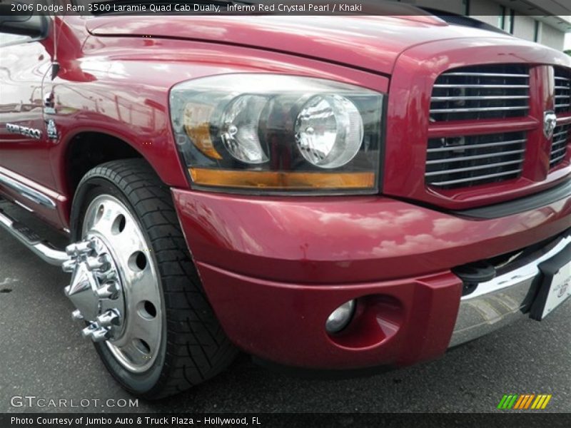 Inferno Red Crystal Pearl / Khaki 2006 Dodge Ram 3500 Laramie Quad Cab Dually
