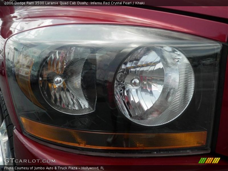 Inferno Red Crystal Pearl / Khaki 2006 Dodge Ram 3500 Laramie Quad Cab Dually