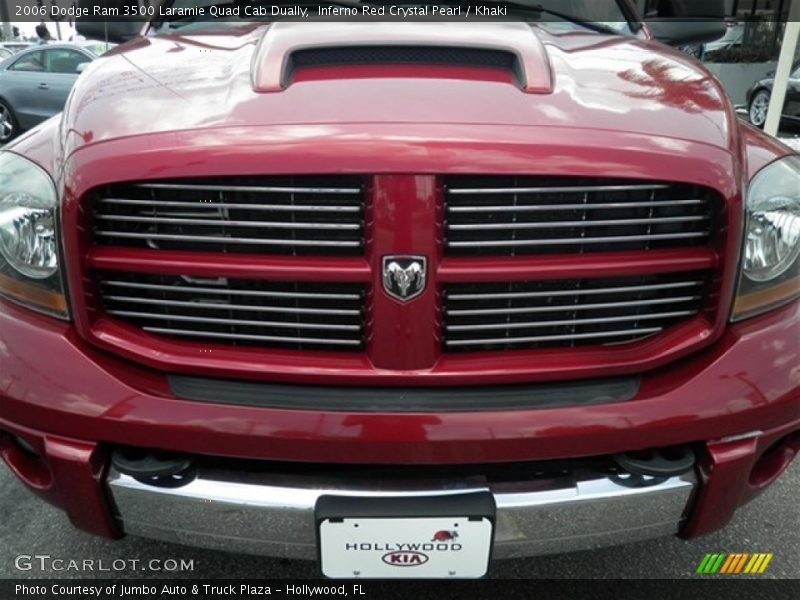 Inferno Red Crystal Pearl / Khaki 2006 Dodge Ram 3500 Laramie Quad Cab Dually