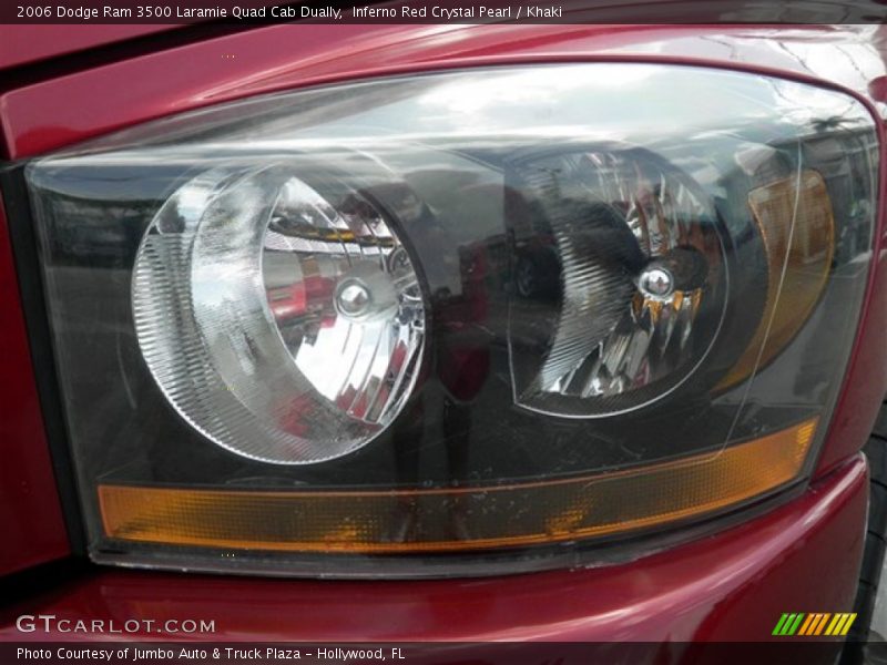 Inferno Red Crystal Pearl / Khaki 2006 Dodge Ram 3500 Laramie Quad Cab Dually
