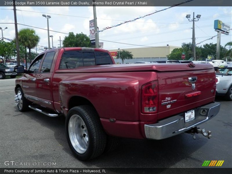 Inferno Red Crystal Pearl / Khaki 2006 Dodge Ram 3500 Laramie Quad Cab Dually