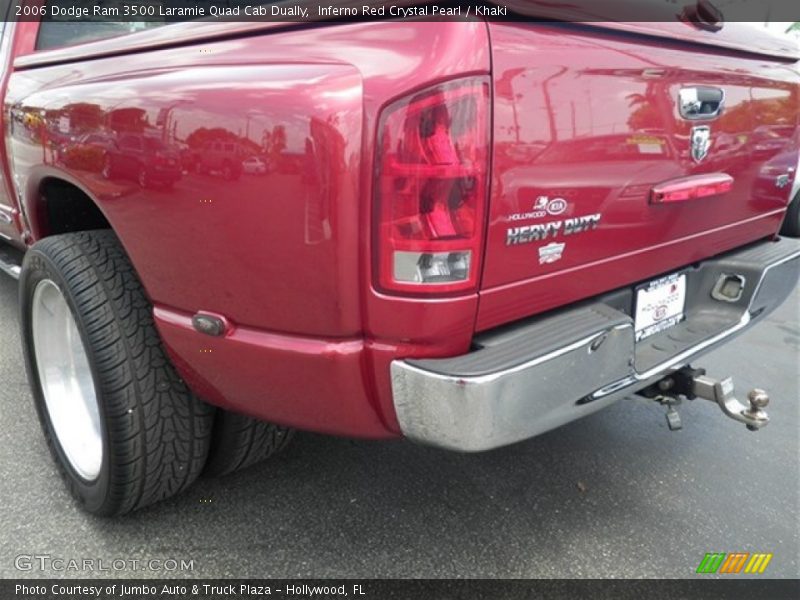 Inferno Red Crystal Pearl / Khaki 2006 Dodge Ram 3500 Laramie Quad Cab Dually