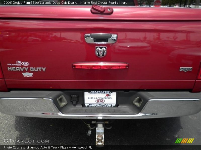 Inferno Red Crystal Pearl / Khaki 2006 Dodge Ram 3500 Laramie Quad Cab Dually