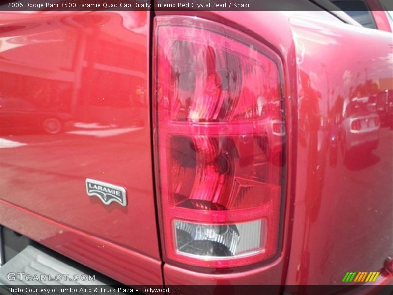 Inferno Red Crystal Pearl / Khaki 2006 Dodge Ram 3500 Laramie Quad Cab Dually