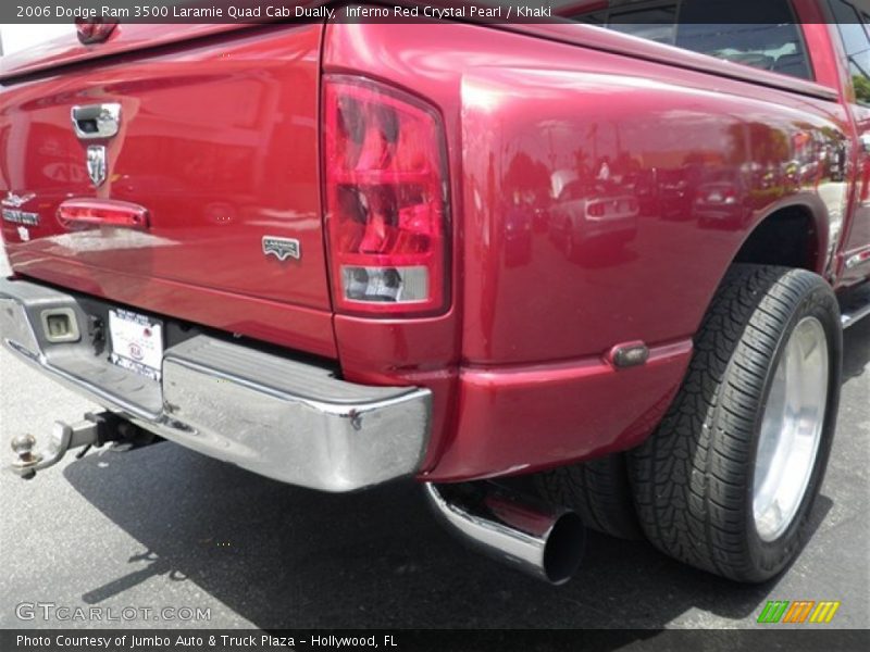 Inferno Red Crystal Pearl / Khaki 2006 Dodge Ram 3500 Laramie Quad Cab Dually