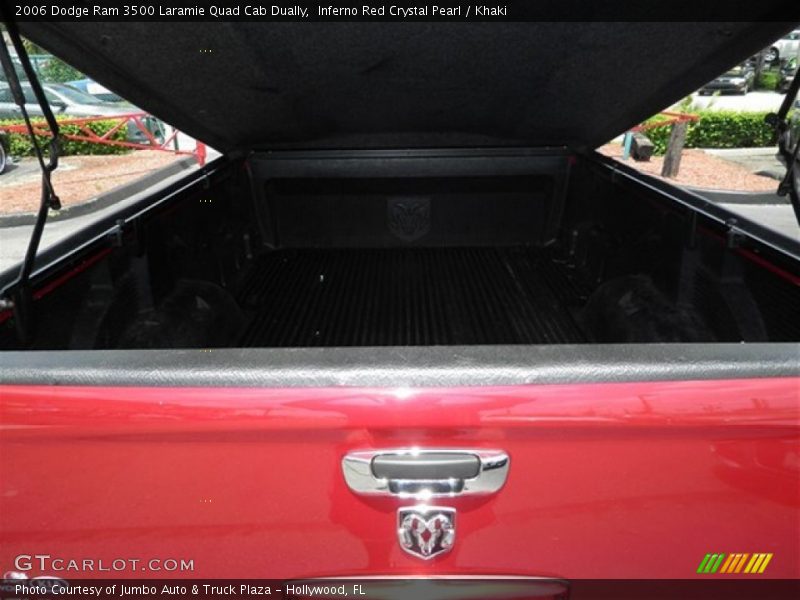 Inferno Red Crystal Pearl / Khaki 2006 Dodge Ram 3500 Laramie Quad Cab Dually