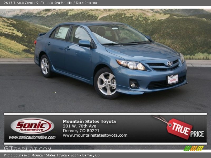 Tropical Sea Metallic / Dark Charcoal 2013 Toyota Corolla S