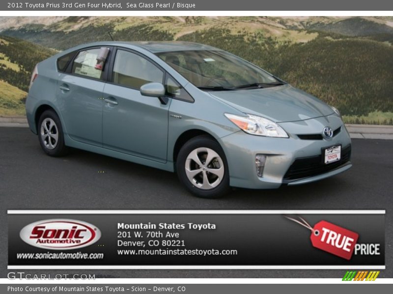 Sea Glass Pearl / Bisque 2012 Toyota Prius 3rd Gen Four Hybrid