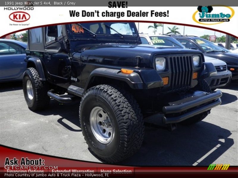 Black / Grey 1991 Jeep Wrangler S 4x4