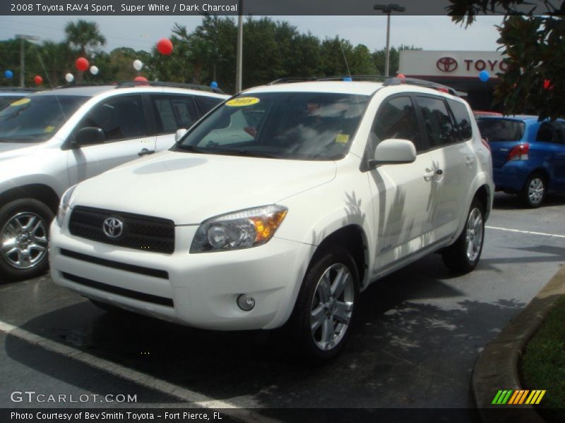 Super White / Dark Charcoal 2008 Toyota RAV4 Sport