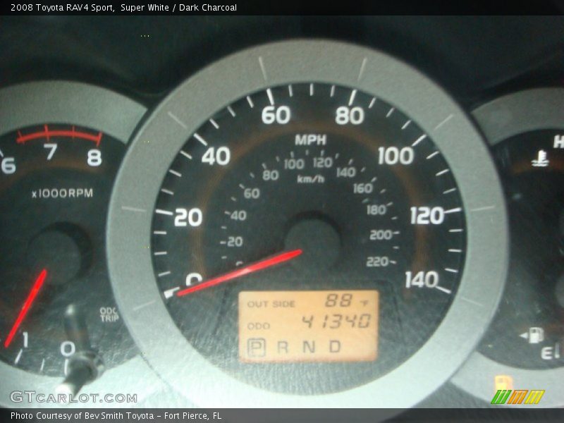 Super White / Dark Charcoal 2008 Toyota RAV4 Sport