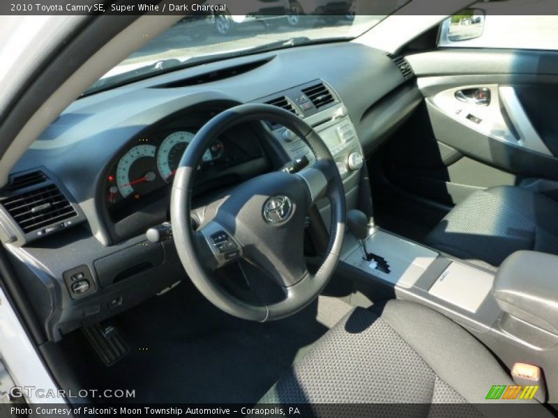 Super White / Dark Charcoal 2010 Toyota Camry SE
