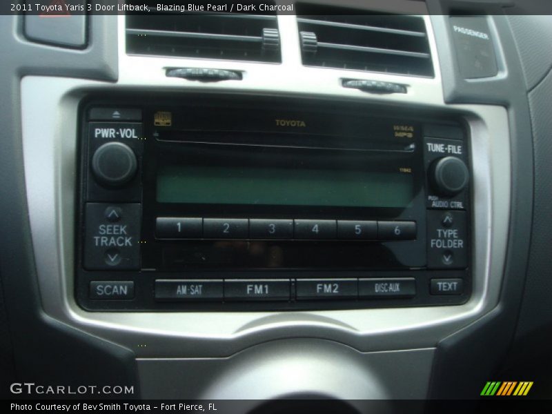 Blazing Blue Pearl / Dark Charcoal 2011 Toyota Yaris 3 Door Liftback