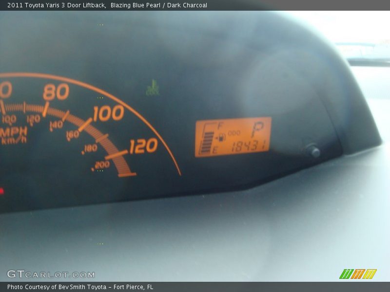 Blazing Blue Pearl / Dark Charcoal 2011 Toyota Yaris 3 Door Liftback