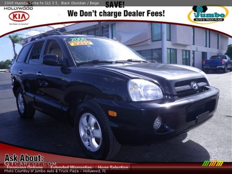 Black Obsidian / Beige 2006 Hyundai Santa Fe GLS 3.5